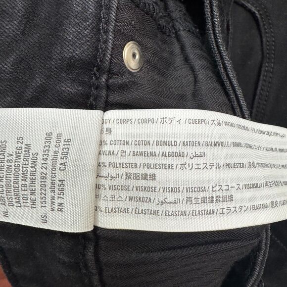 Abercrombie & Fitch Simone High Rise Super Skinny Denim Jeans Womens 28/6s Black - Picture 9 of 16